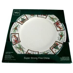 Vintage Mikasa 12" Christmas Wish Buffet Platter In Box  HK713/513